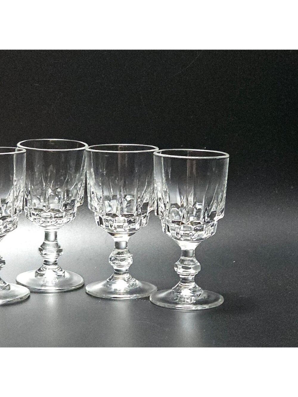 5 Cristal d'Arques Vintage Cordial Glasses 3.75" retro barware 2oz sparkling cry - Picture 6 of 7